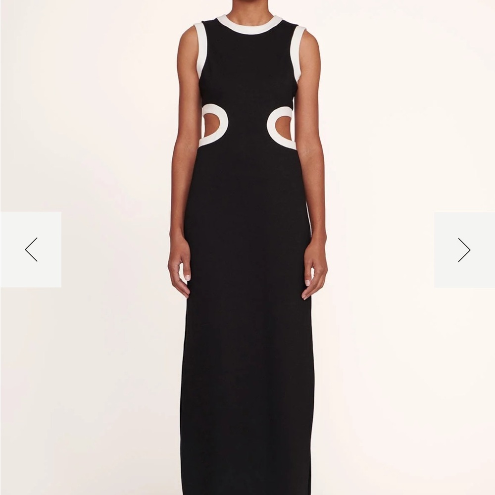 STAUD Dolce Black and White Cutout Maxi Dress - Size S